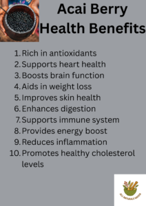 Health benefits and uses of Acai Berry, an infographic