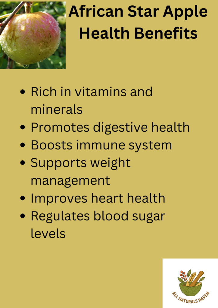 Infographic on the health benefits of African star apple