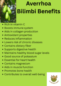 Infographic on the benefits of averrhoa bilimbi