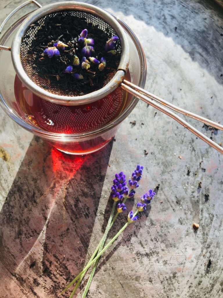Image of lavender tea as one of the dosing forms