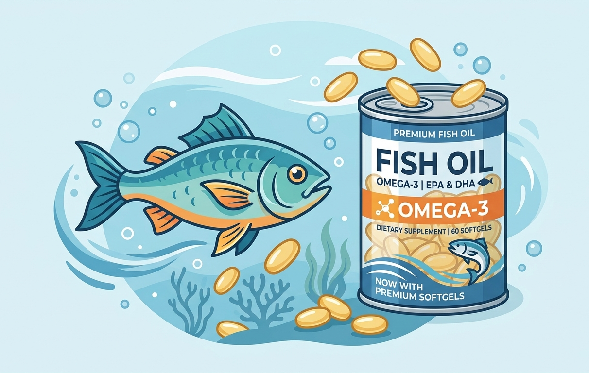 Vector image of fish oil