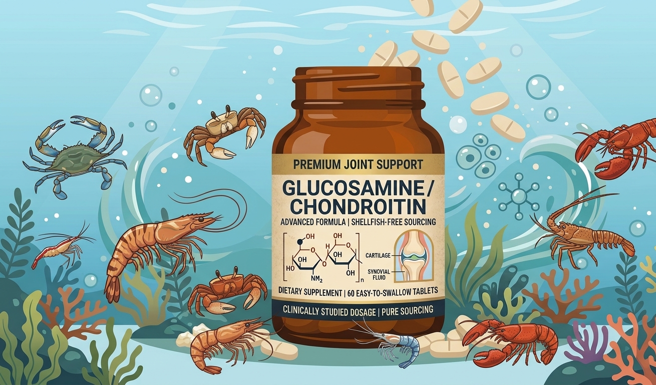 flat vector image of Glucosamin/chondroitin supplement