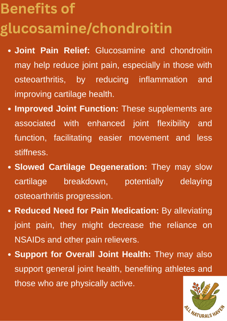 informational poster on the benefits of glucosamine chondroitin