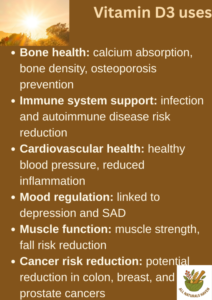 informational poster on the benefits of vitamin D3